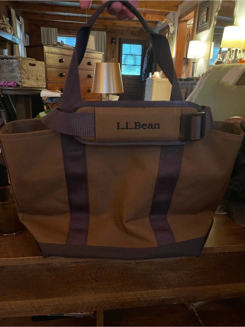 L.L. Bean Brown zip top hunters tote